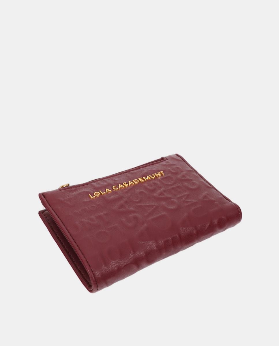 Porta-Moedas Básico com Monograma Bordeaux-2