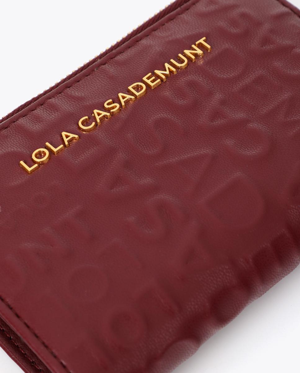 Porta-Moedas Básico com Monograma Bordeaux-5