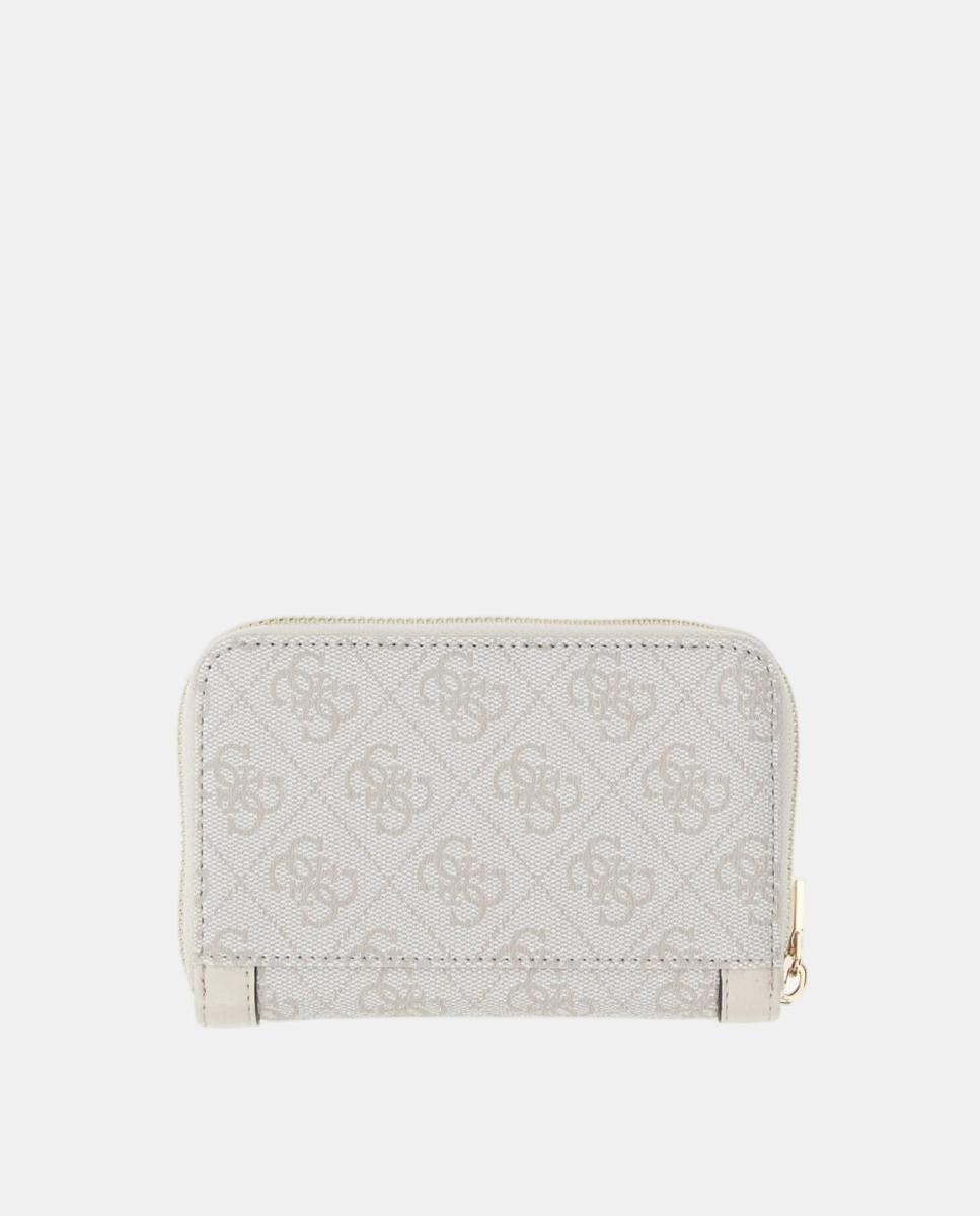 Porta-Moedas Coleen de Formato Pequeno com Fecho de Correr Branco-2