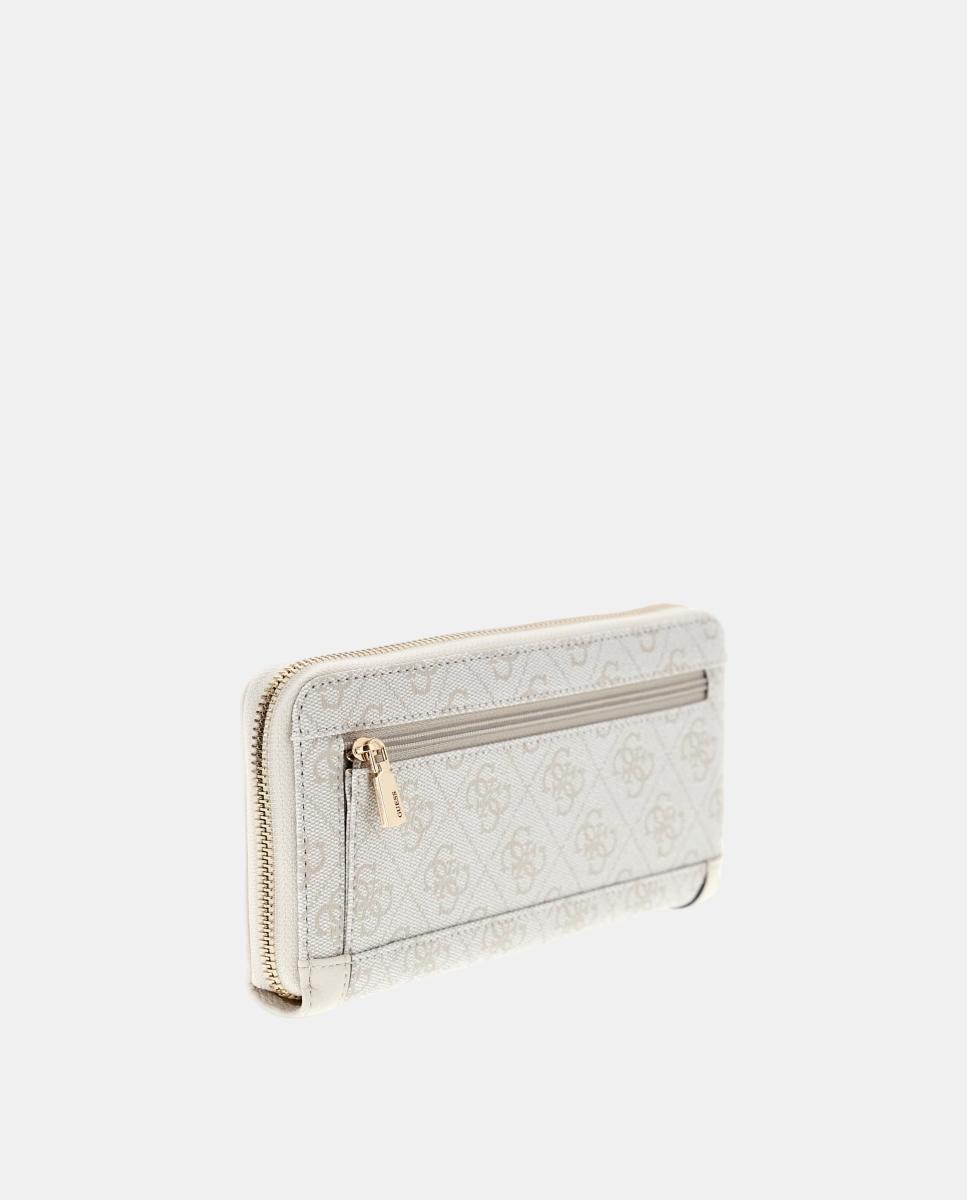 Porta-Moedas Coleen de Formato Grande com Fecho de Correr Branco-2