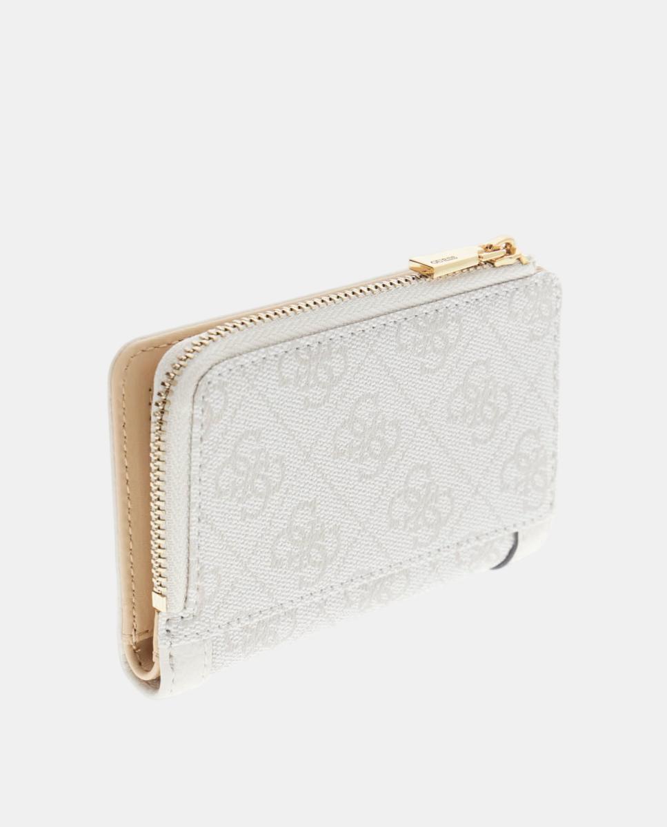 Porta-Moedas Coleen de Formato Pequeno com Fecho de Correr Branco-2