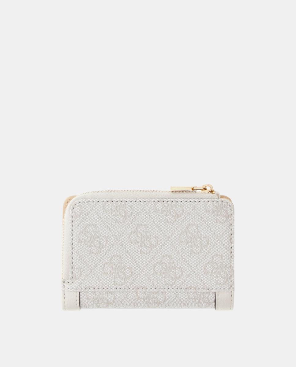 Porta-Moedas Coleen de Formato Pequeno com Fecho de Correr Branco-3