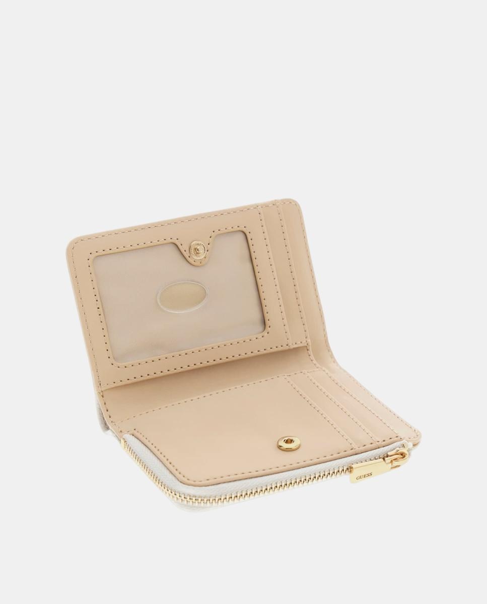 Porta-Moedas Coleen de Formato Pequeno com Fecho de Correr Branco-4