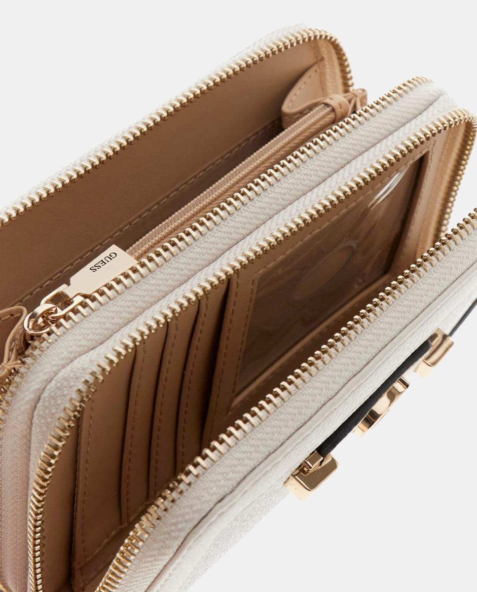 Porta-Moedas Coleen de Formato Pequeno com Fecho de Correr Branco-2