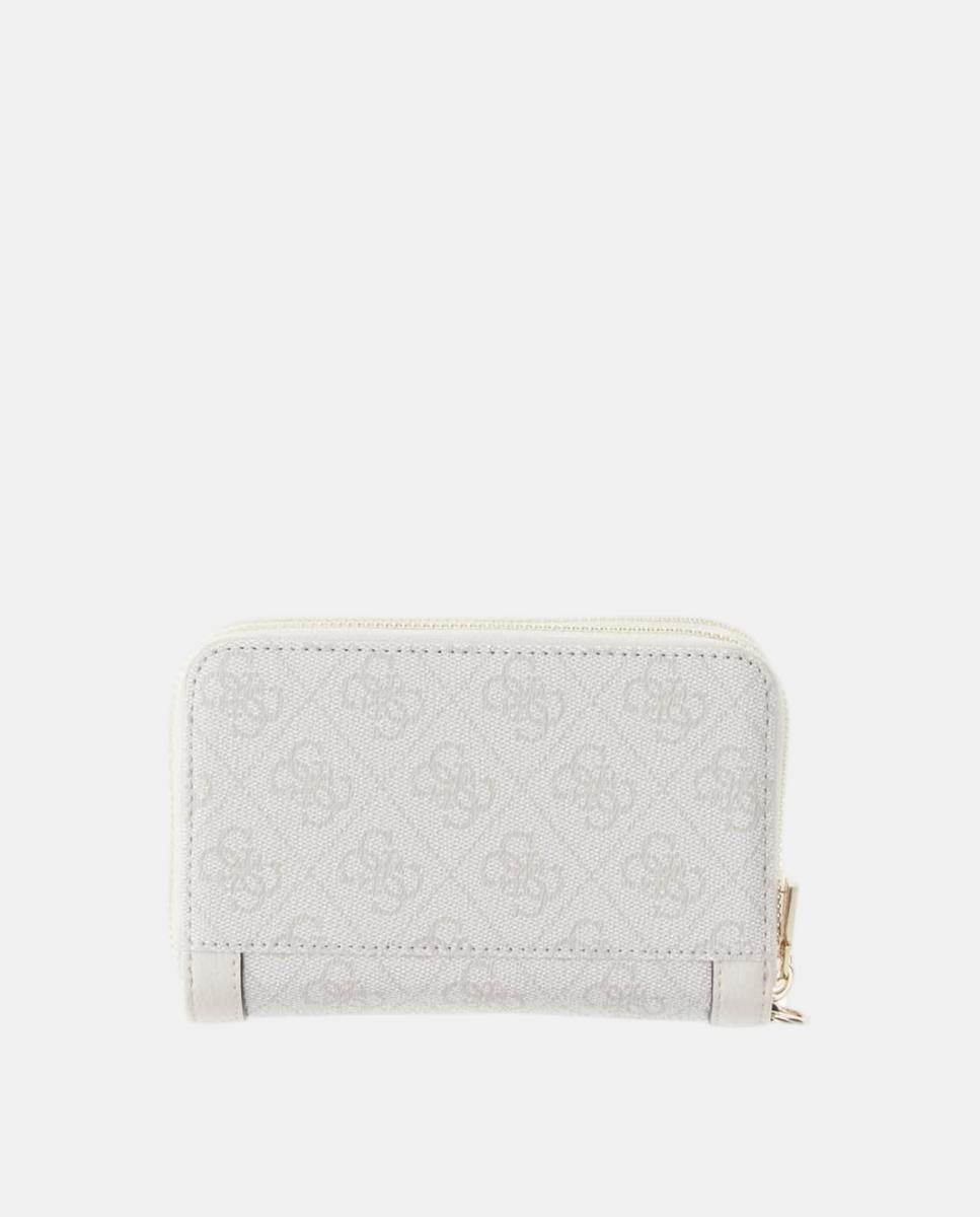 Porta-Moedas Coleen de Formato Pequeno com Fecho de Correr Branco-3