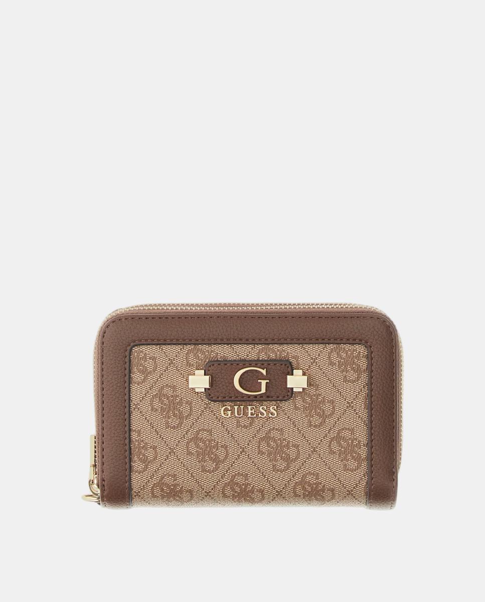 Imagen 0 de Monedero Guess Coleen de formato pequeño con cremallera Beige