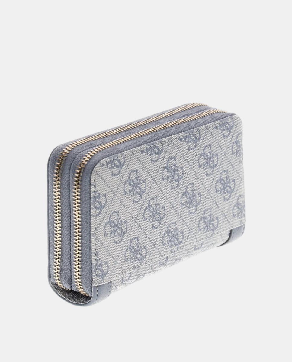 Porta-Moedas Coleen de Formato Pequeno com Fecho de Correr Azul-4