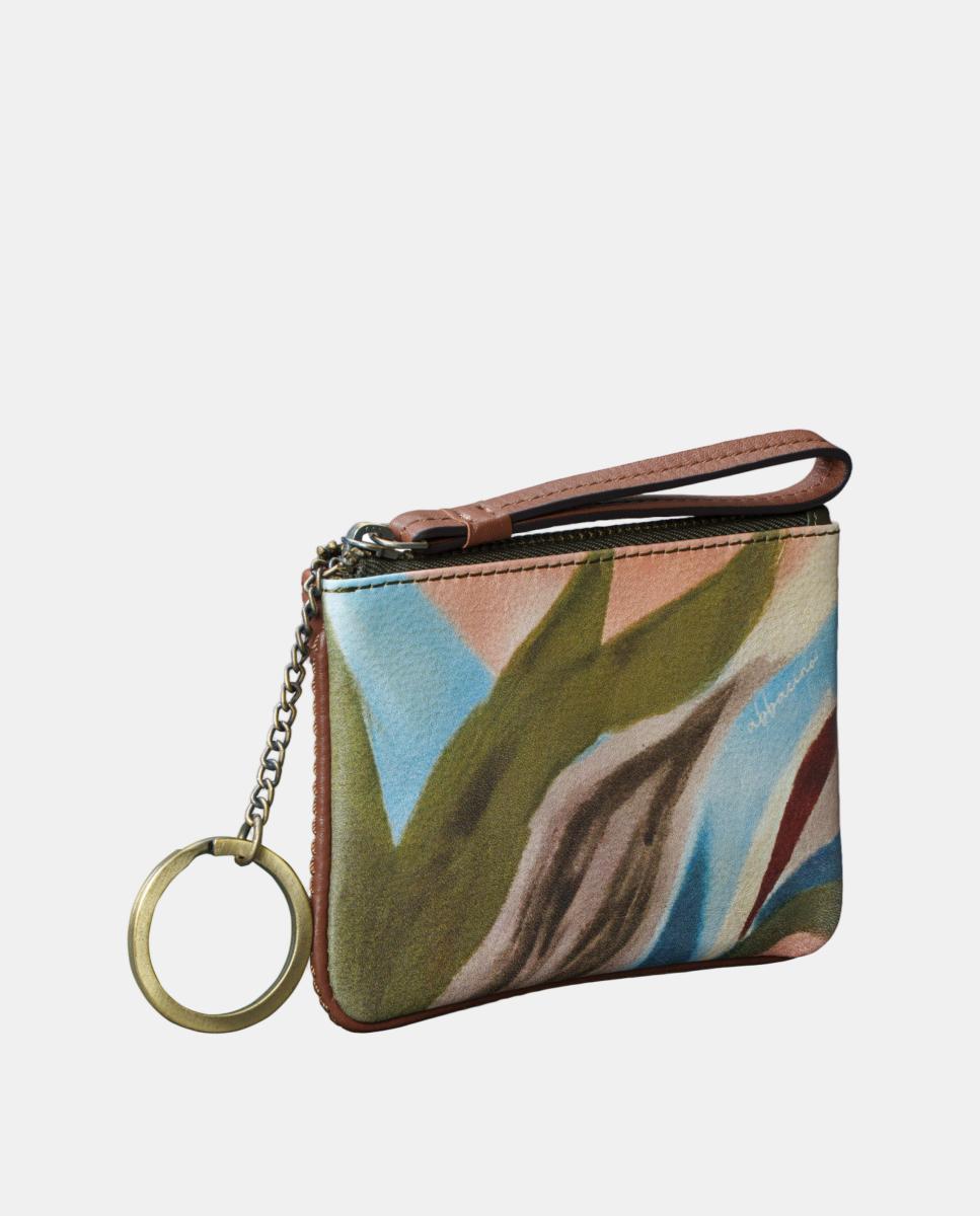 Porta-Moedas em Pele Estampada Verde-3