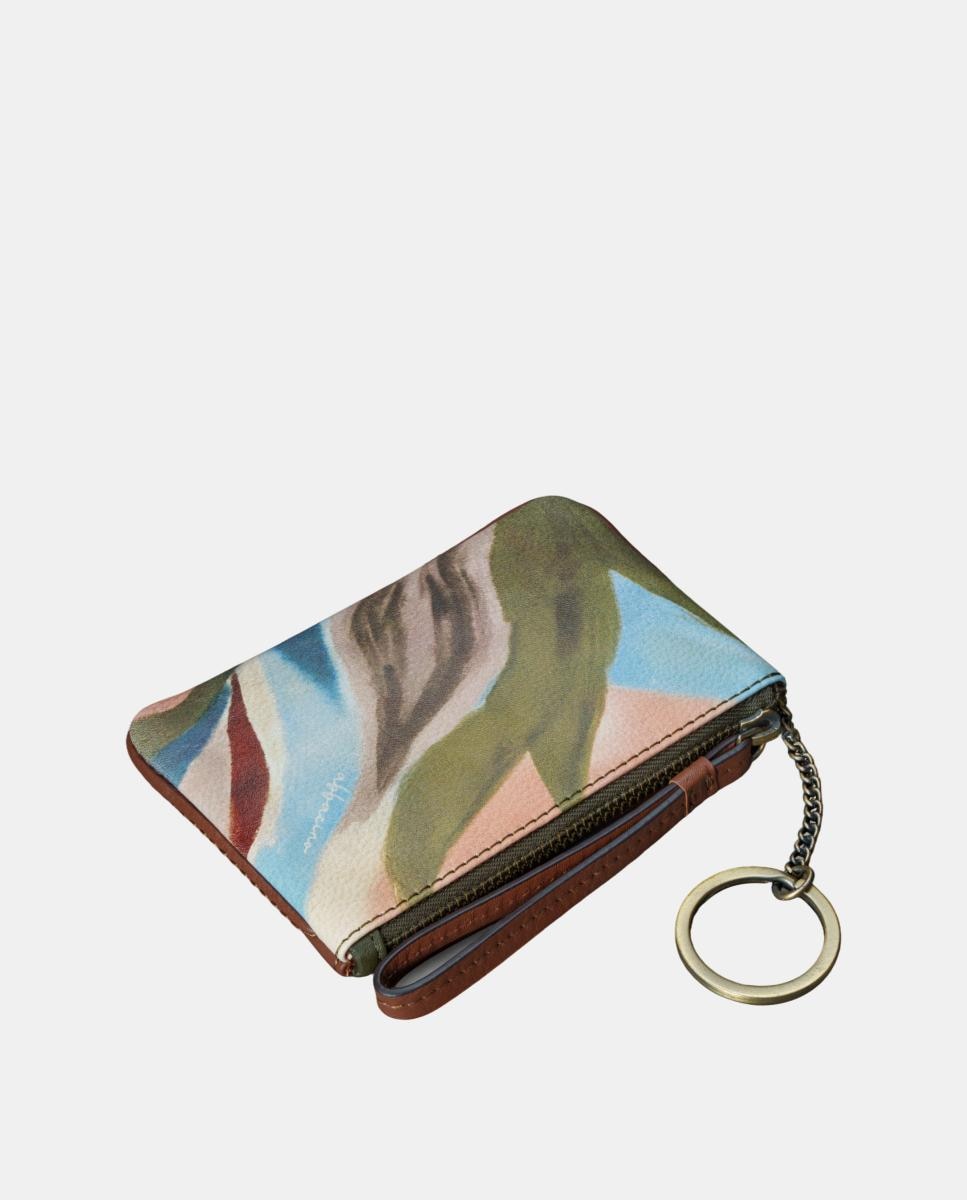 Porta-Moedas em Pele Estampada Verde-4