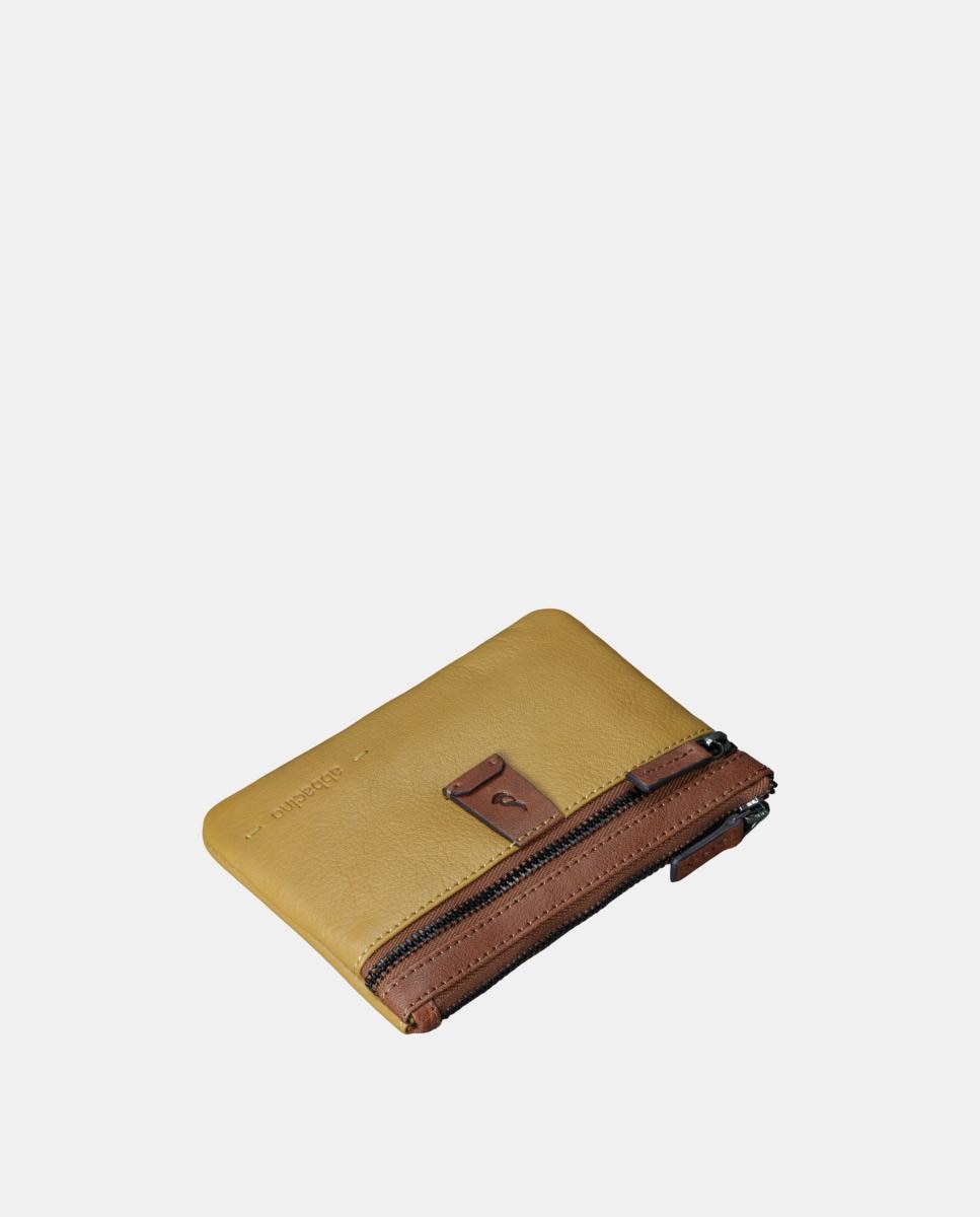 Porta-Moedas em Pele Amarelo-4