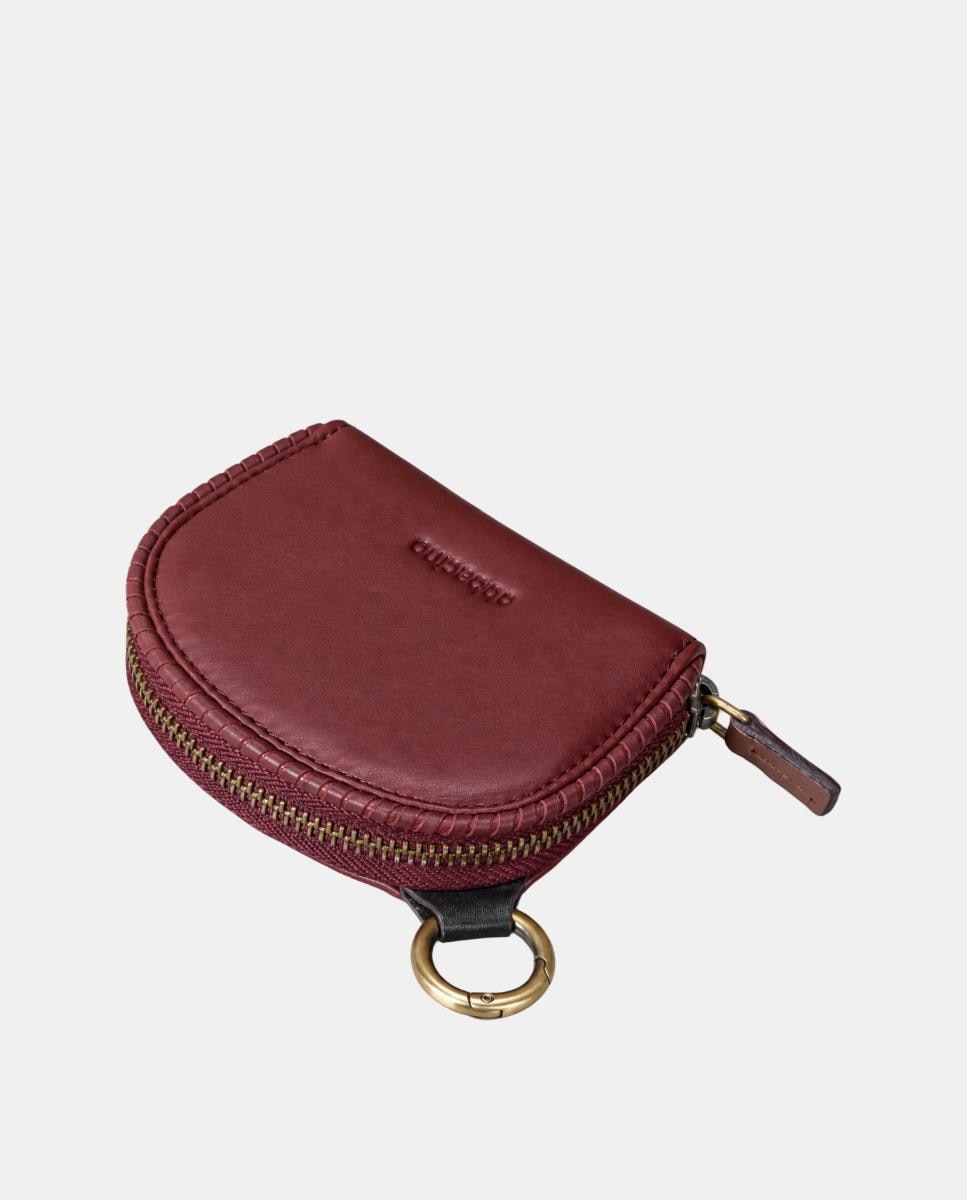Porta-moedas de mulher em pele Vermelho-5