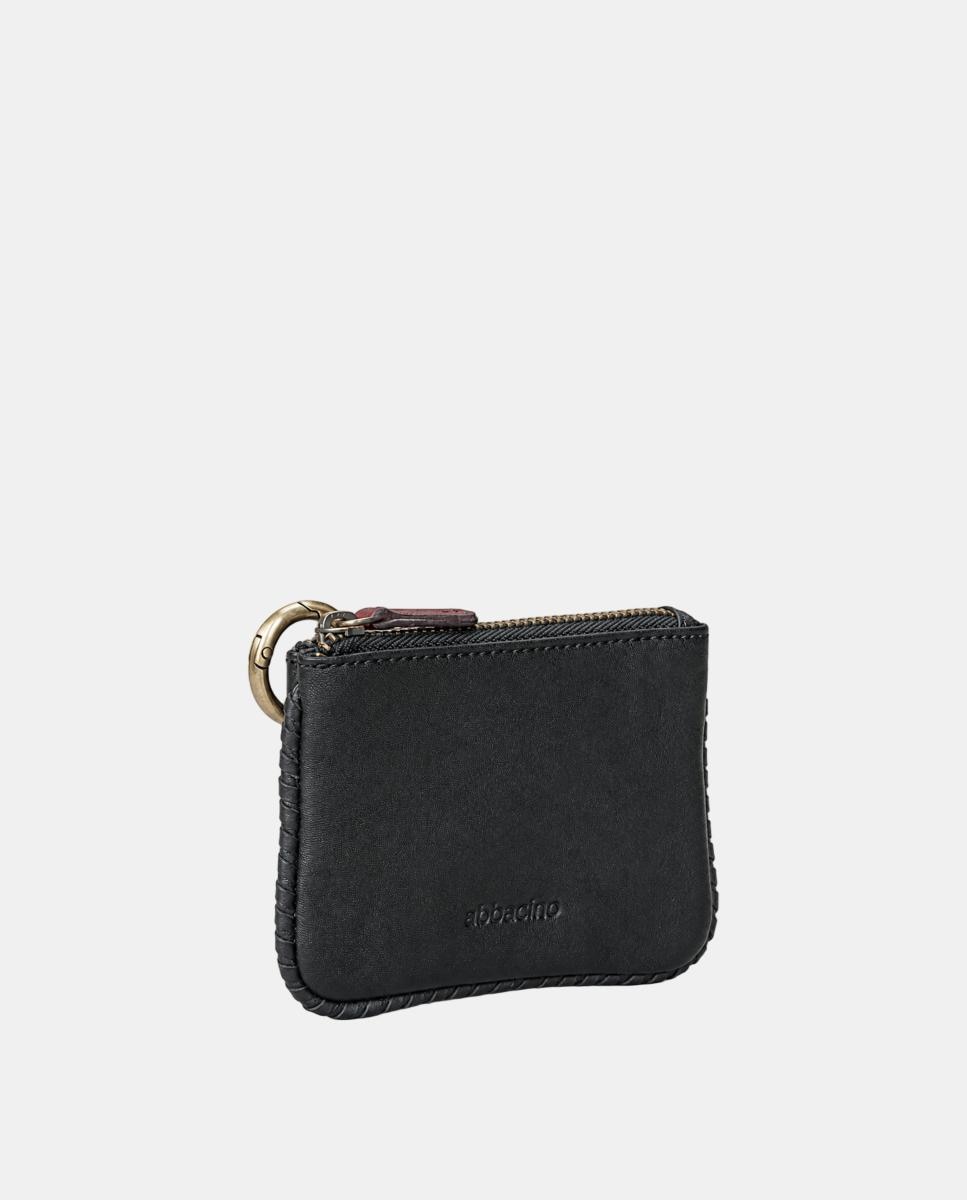 Porta-moedas de mulher em pele Preto-2