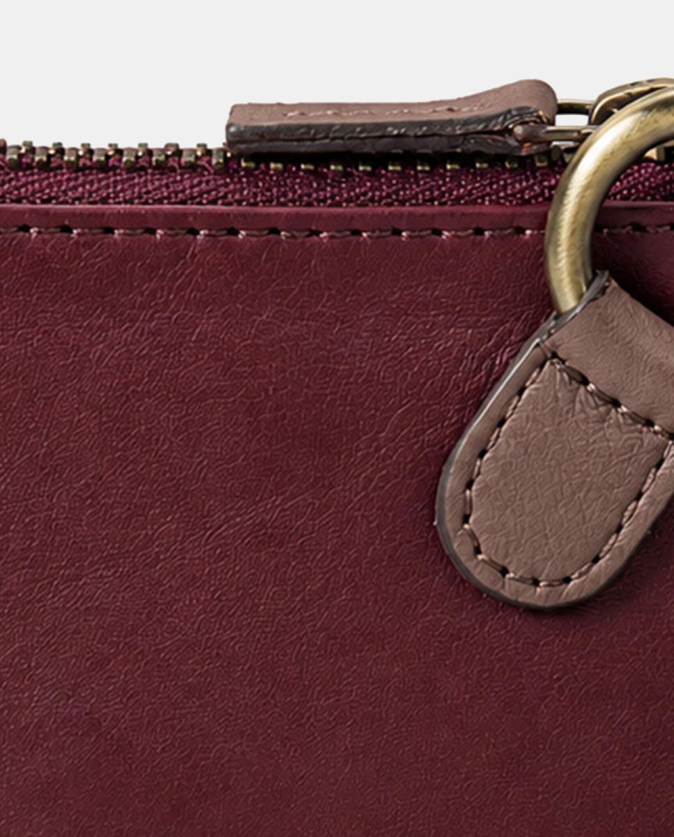 Porta-moedas de mulher em pele Vermelho-5