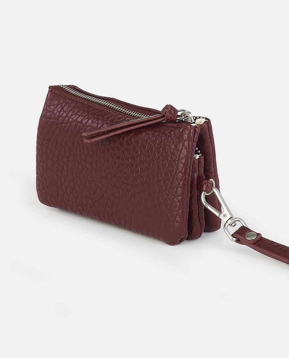 Mala Pouch com Fecho de Correr Vermelho/Grená-2