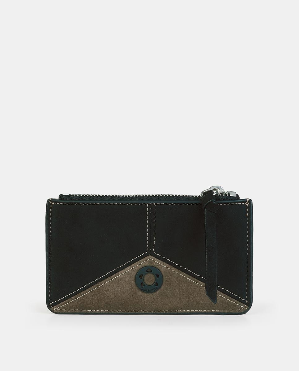 Monedero-tarjetero con cremallera - Caminatta - Negro Negro-1