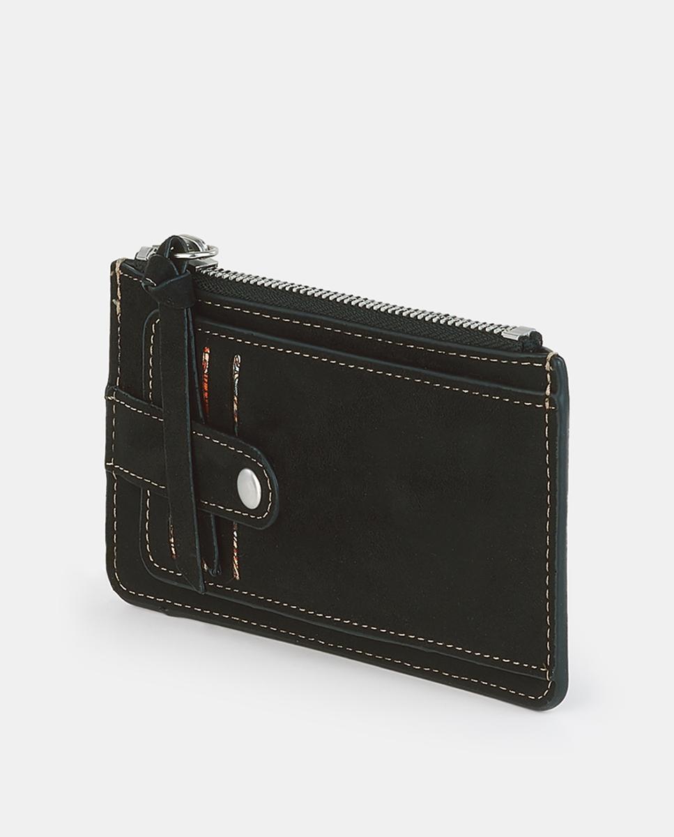 Monedero-tarjetero con cremallera - Caminatta - Negro Negro-2