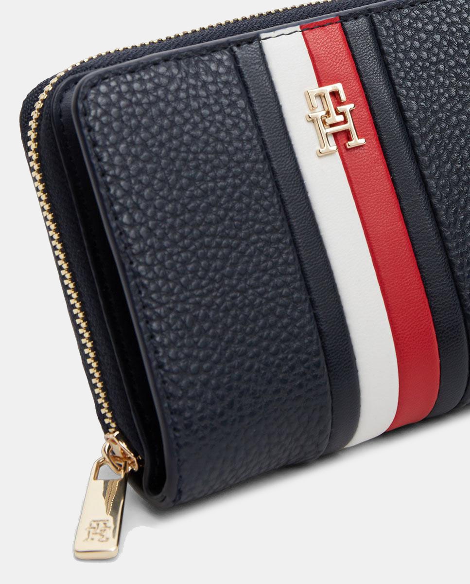 Cartera mediana de mujer en color azul marino con detalle corporativo - Tommy Hilfiger - Marrón claro Marrón claro-4