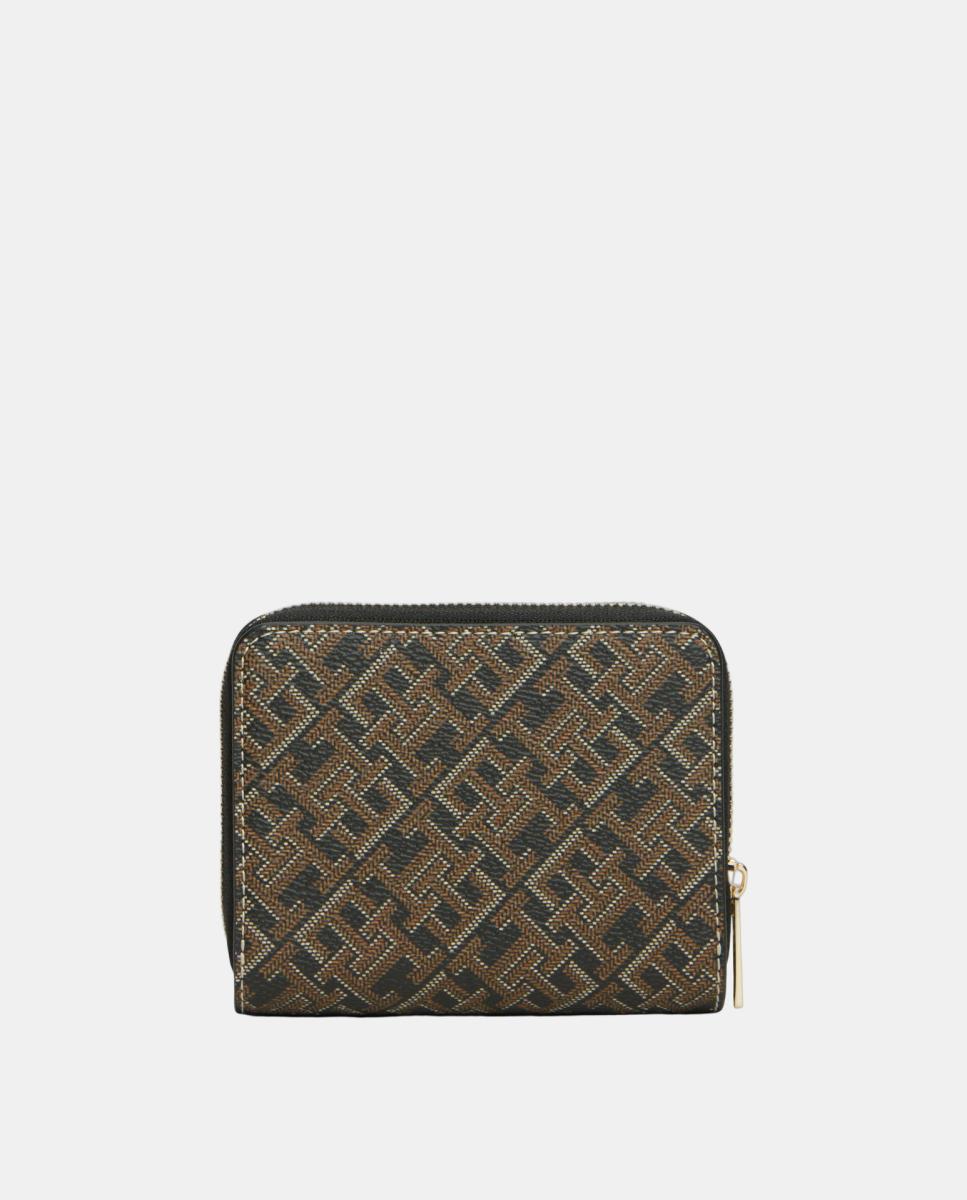 Cartera mediana de mujer con estampado monogram - Tommy Hilfiger - Negro Negro-2