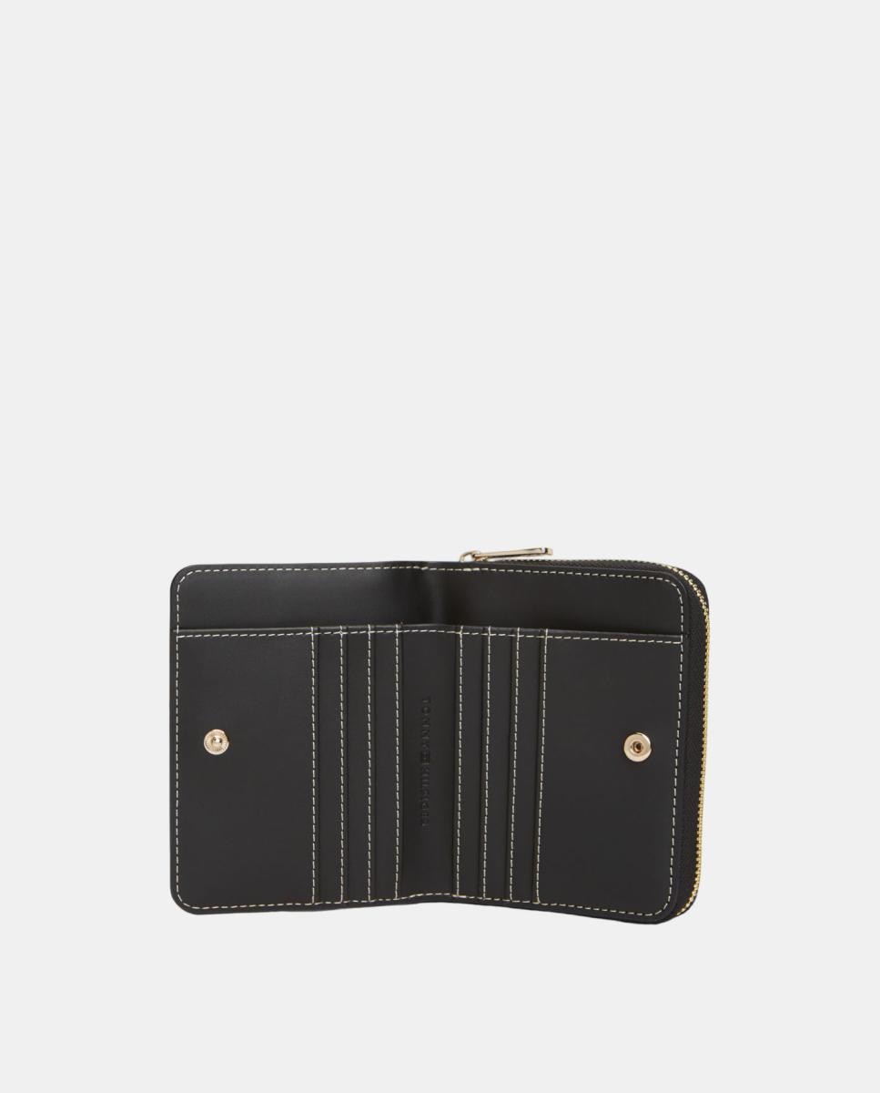 Cartera mediana de mujer con estampado monogram - Tommy Hilfiger - Negro Negro-3