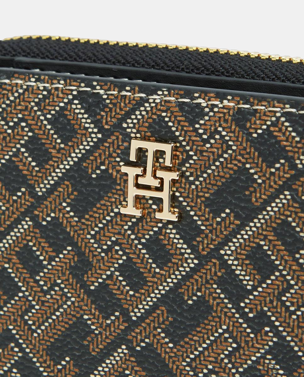 Cartera mediana de mujer con estampado monogram - Tommy Hilfiger - Negro Negro-4