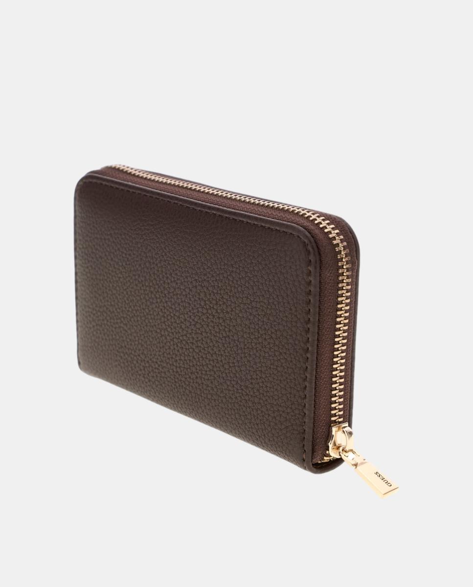 Porta-Moedas Melody Compacto com Fecho de Correr Castanho-escuro-3