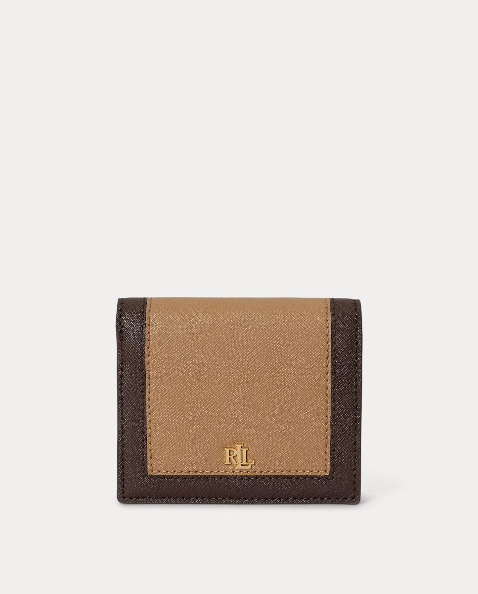 Cartera compacta de piel. - Lauren Ralph Lauren - Marrón Marrón-1