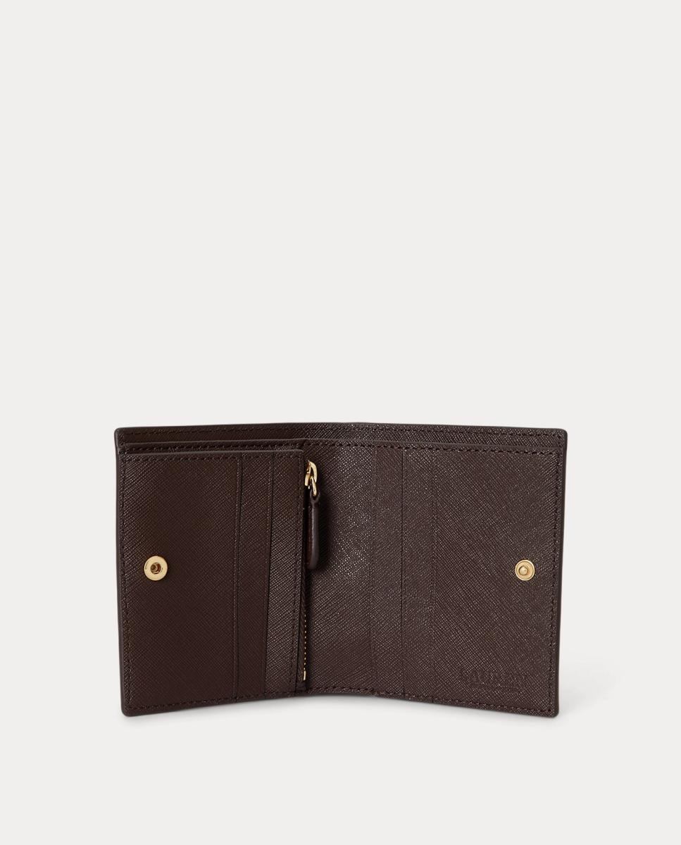 Cartera compacta de piel. - Lauren Ralph Lauren - Marrón Marrón-3