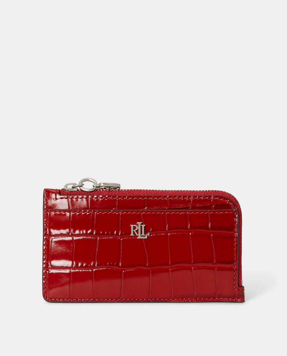 Imagen 1 de Tarjetero de piel con cremallera. - Lauren Ralph Lauren - Rojo Rojo