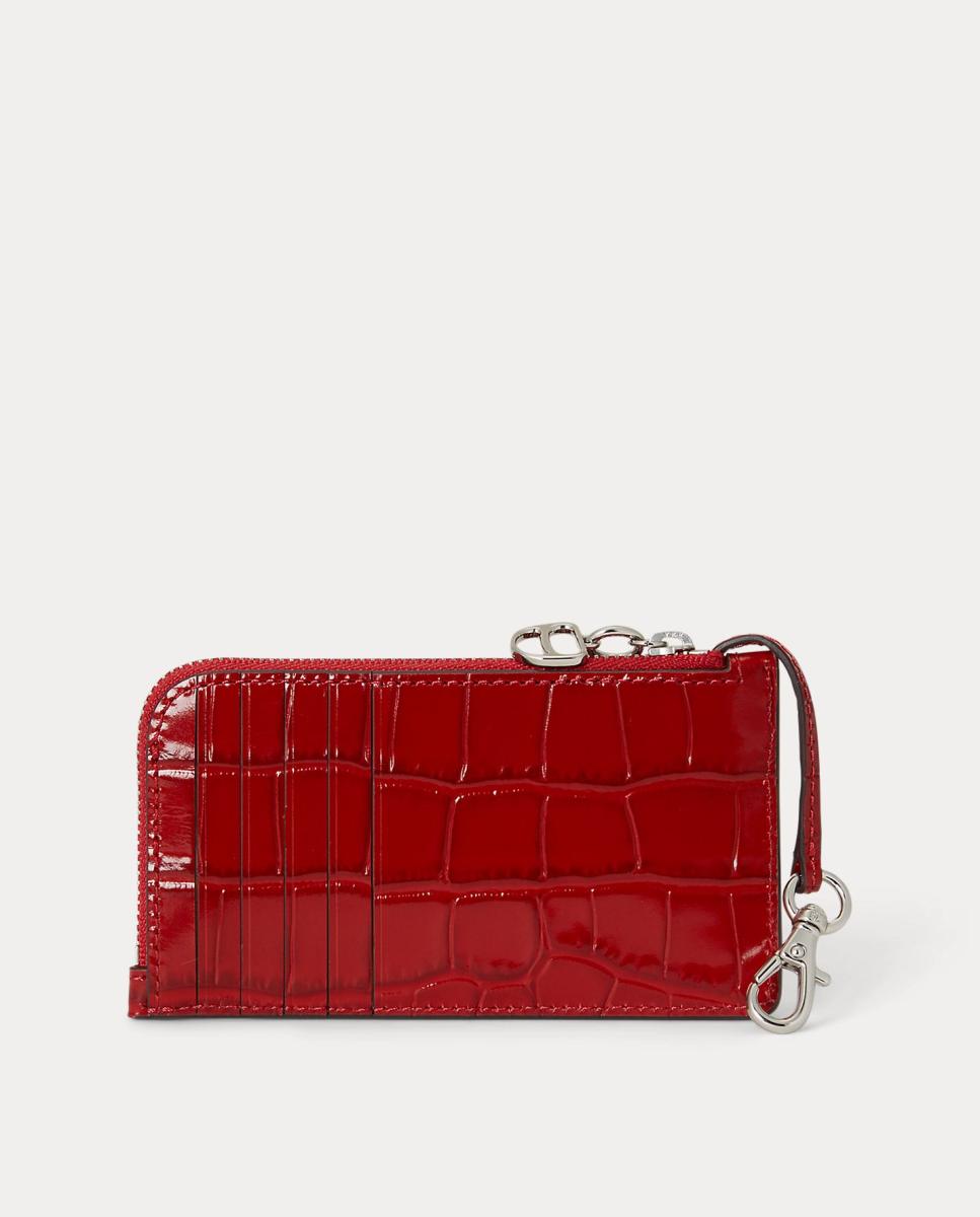 Imagen 2 de Tarjetero de piel con cremallera. - Lauren Ralph Lauren - Rojo Rojo