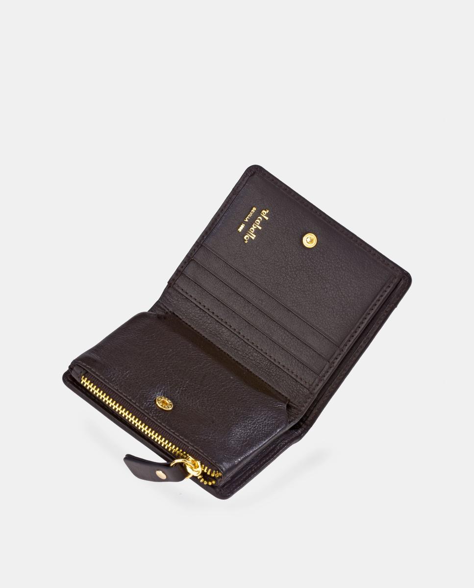 Porta-moedas e Porta-notas com Fecho de Correr em Croute para Mulher Verde-4
