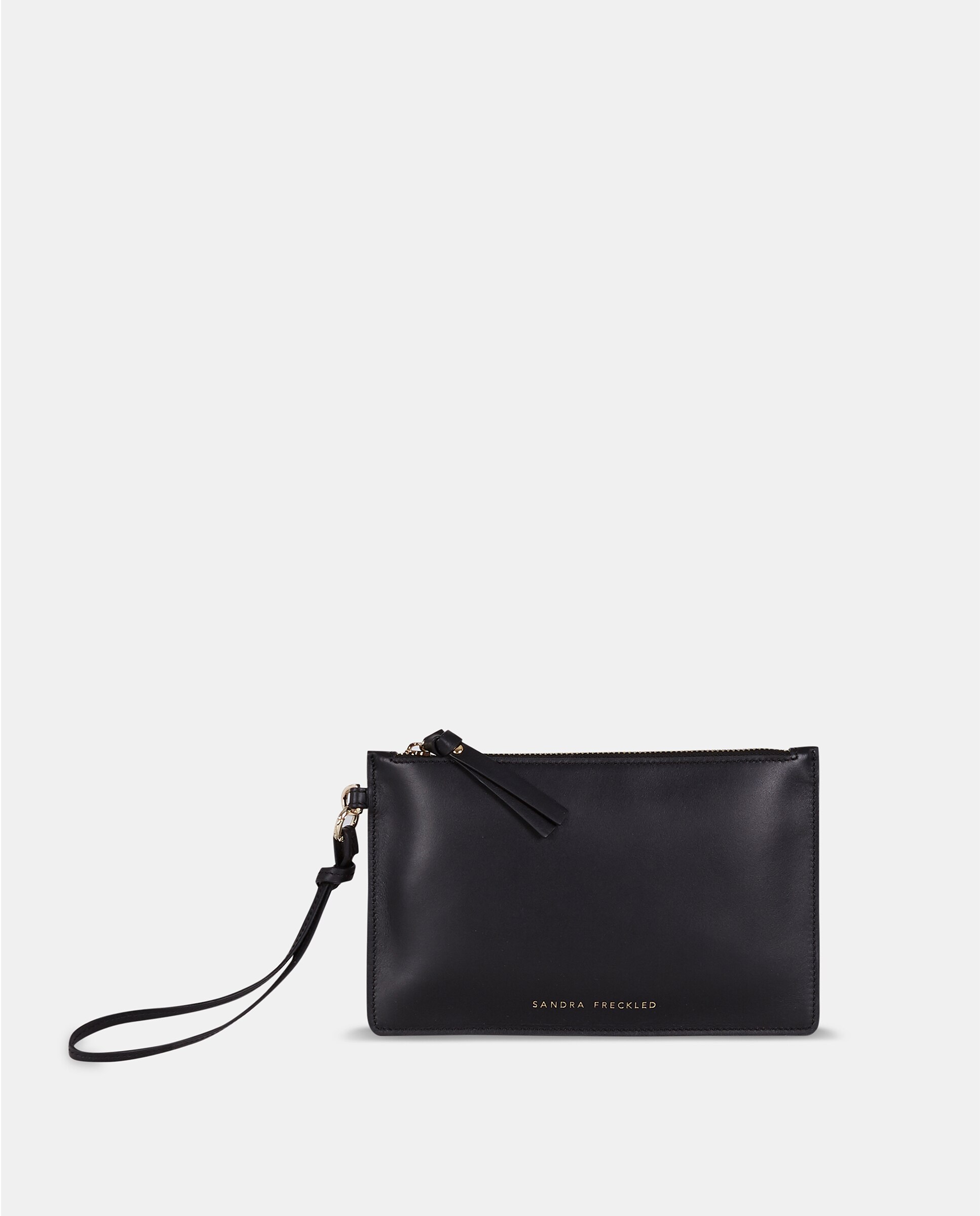 Cartera de piel con asa de mano - Sandra Freckled - Negro Negro-1