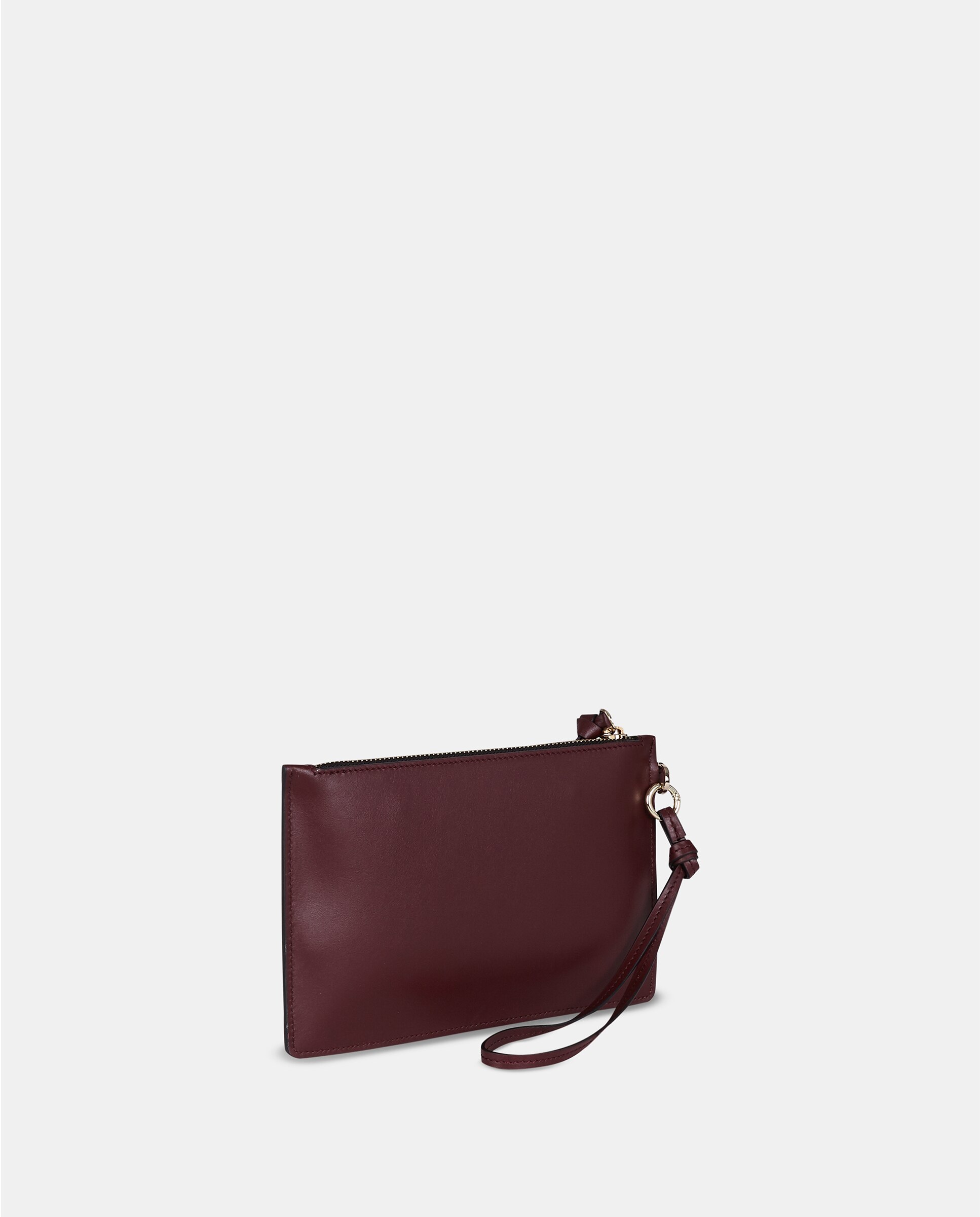 Cartera de piel con asa de mano - Sandra Freckled - Rojo Granate Rojo Granate-2