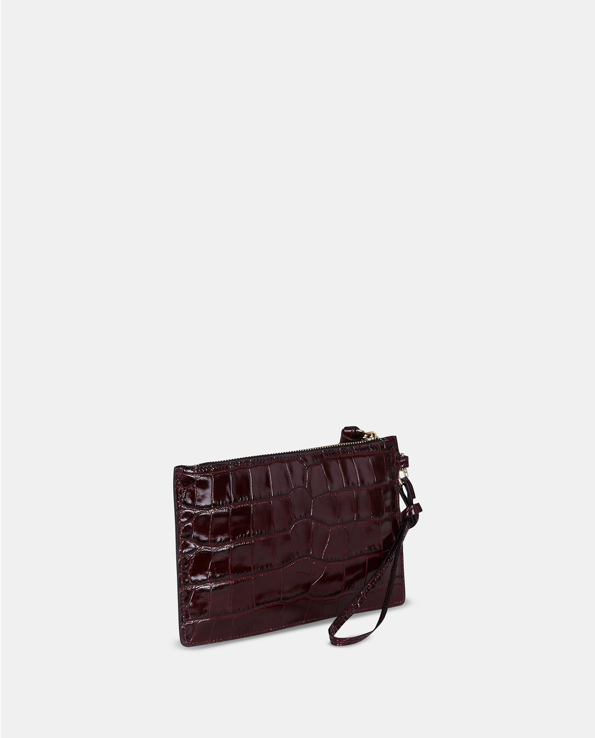 Cartera de piel con asa de mano - Sandra Freckled - Rojo Granate Rojo Granate-2