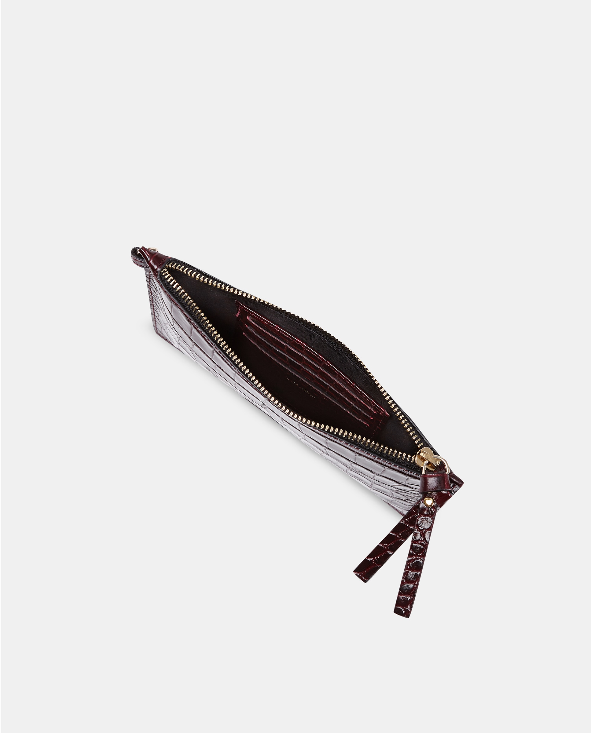 Cartera de piel con asa de mano - Sandra Freckled - Rojo Granate Rojo Granate-3