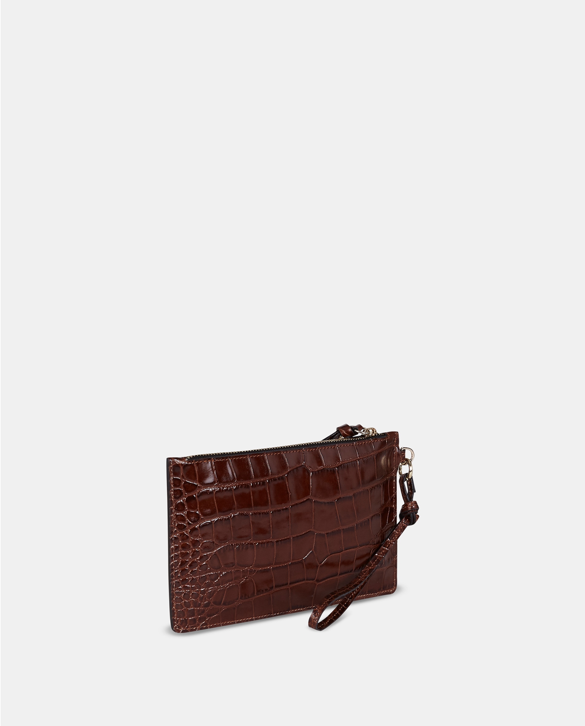 Cartera de piel con asa de mano - Sandra Freckled - Marrón chocolate Marrón chocolate-2