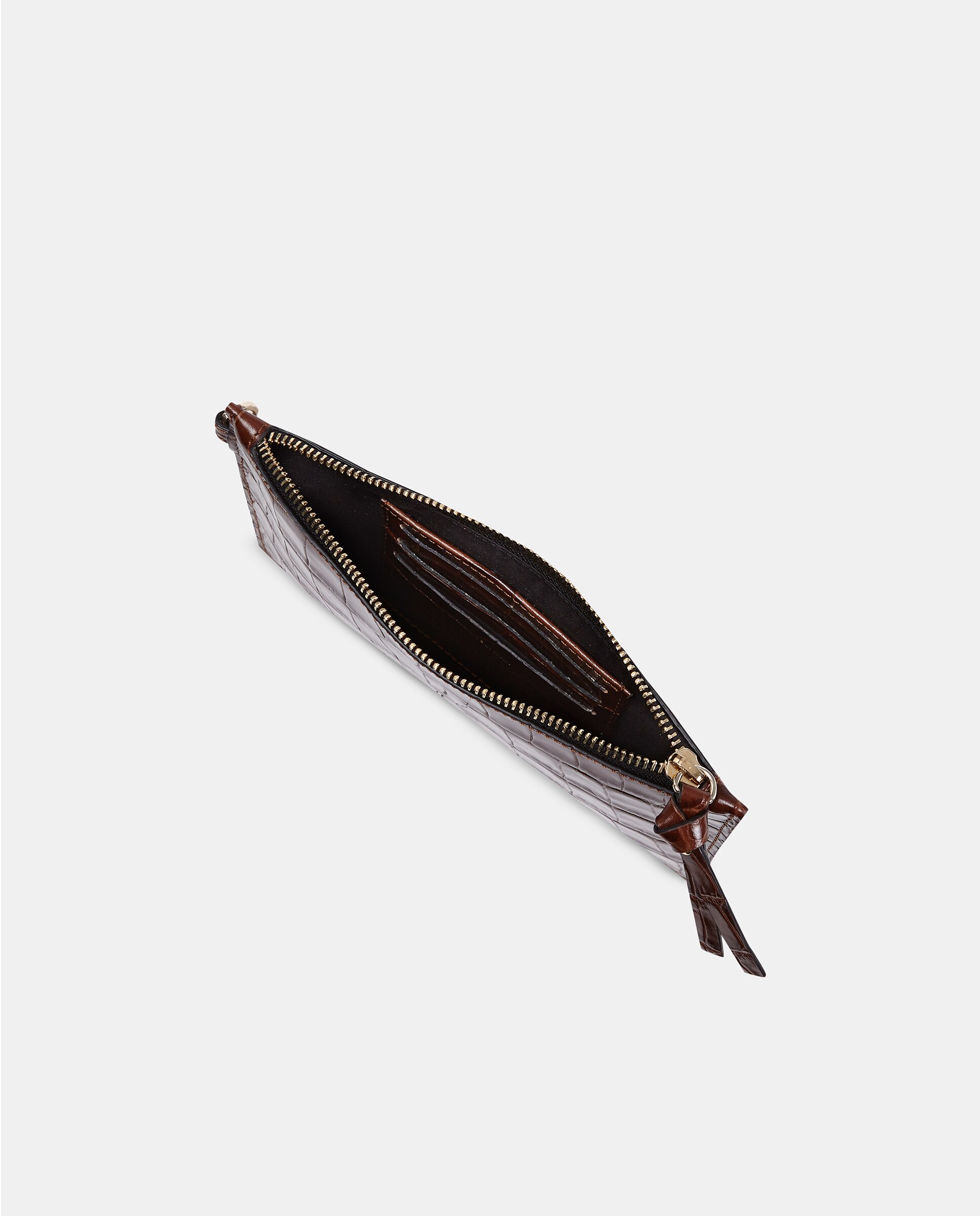Cartera de piel con asa de mano - Sandra Freckled - Marrón chocolate Marrón chocolate-3