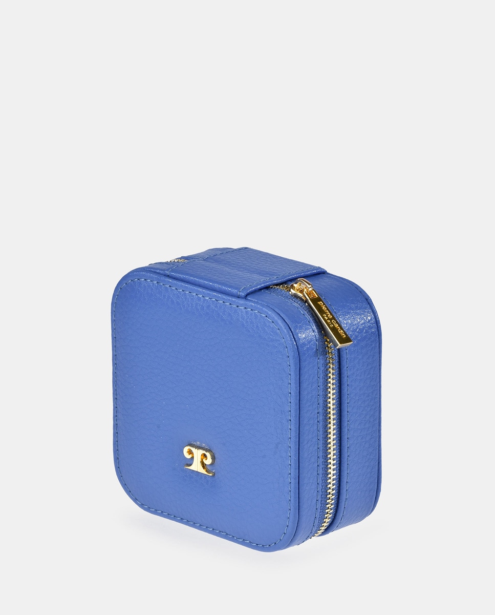 Imagen 2 de Joyero mujer cuadrado en piel color ocean - Pierre Cardin - Azul Azul