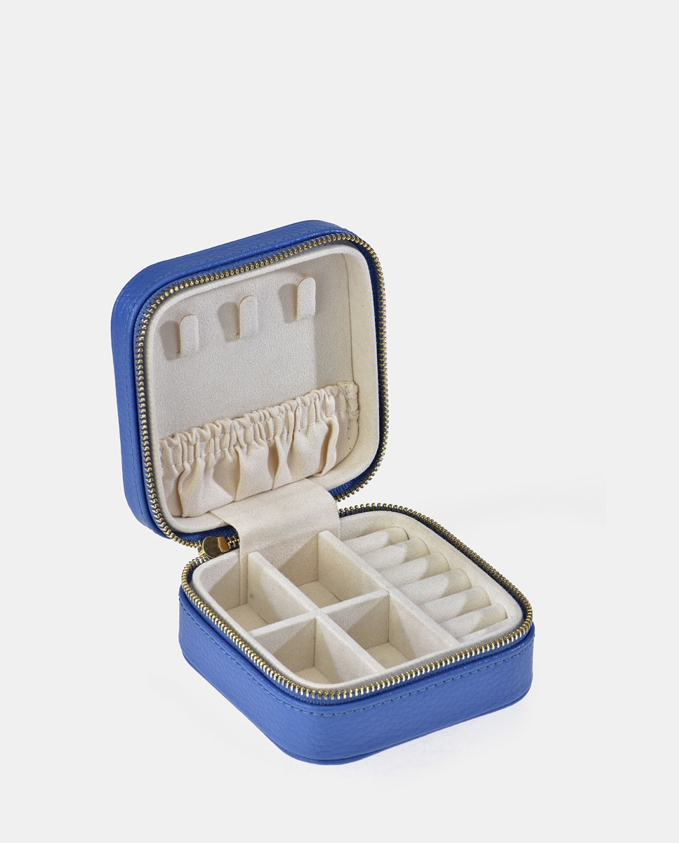 Imagen 3 de Joyero mujer cuadrado en piel color ocean - Pierre Cardin - Azul Azul