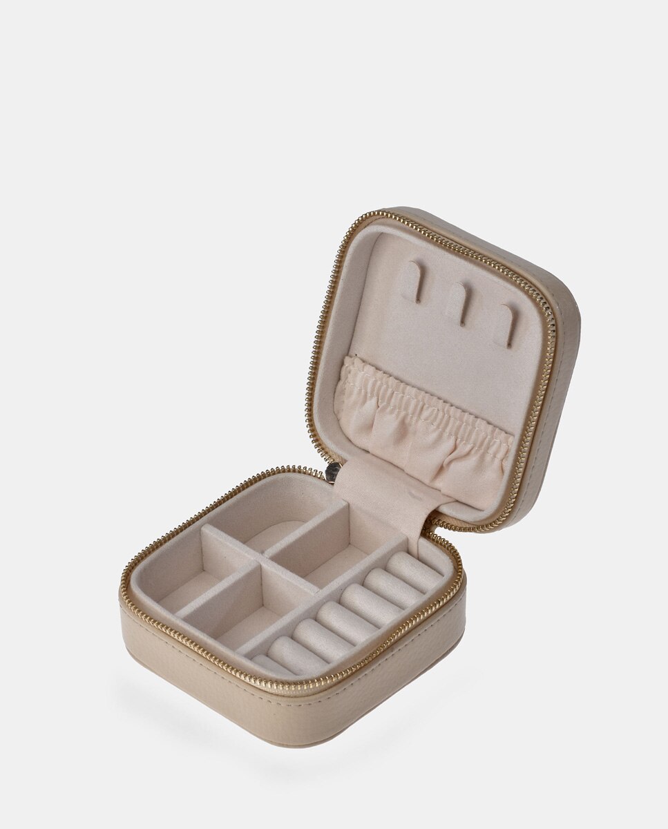 Imagen 3 de Joyero mujer cuadrado en piel color ocean - Pierre Cardin - Beige Beige