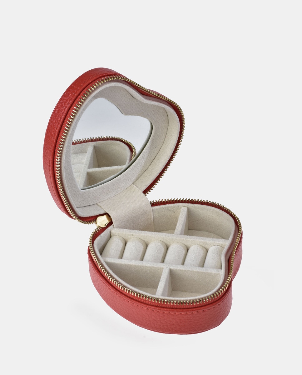Imagen 3 de Joyero mujer con forma de corazón en piel color ocean - Pierre Cardin - Rojo Rojo