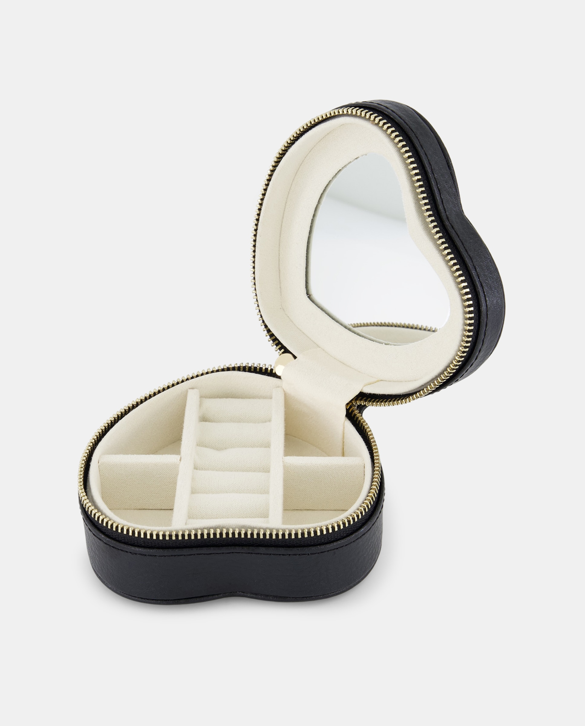 Guarda-Joias em Pele com Forma de Coração - Ocean Preto-2