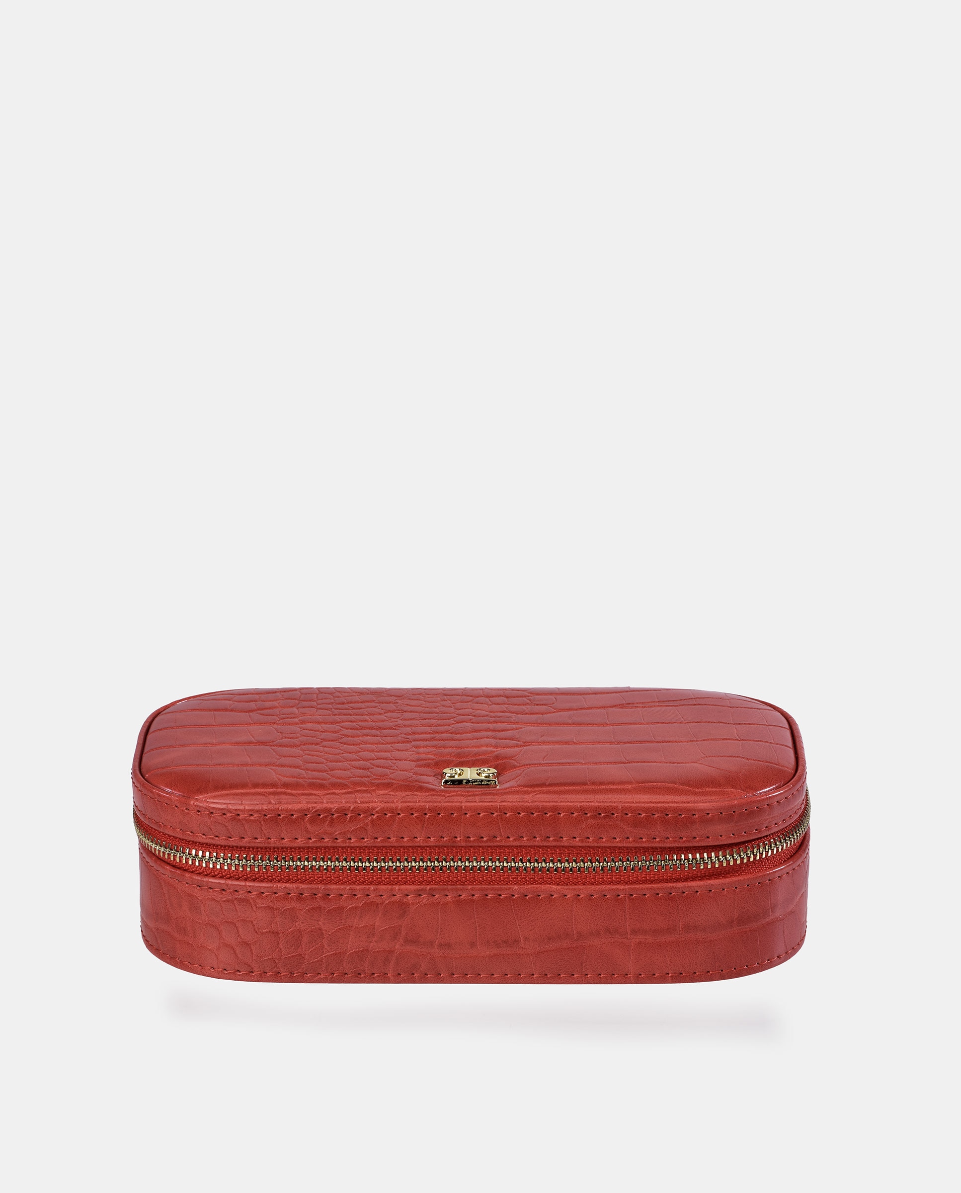 Joyero de viaje Pierre Cardin con cremallera en P.U. - Rojo Rojo-1