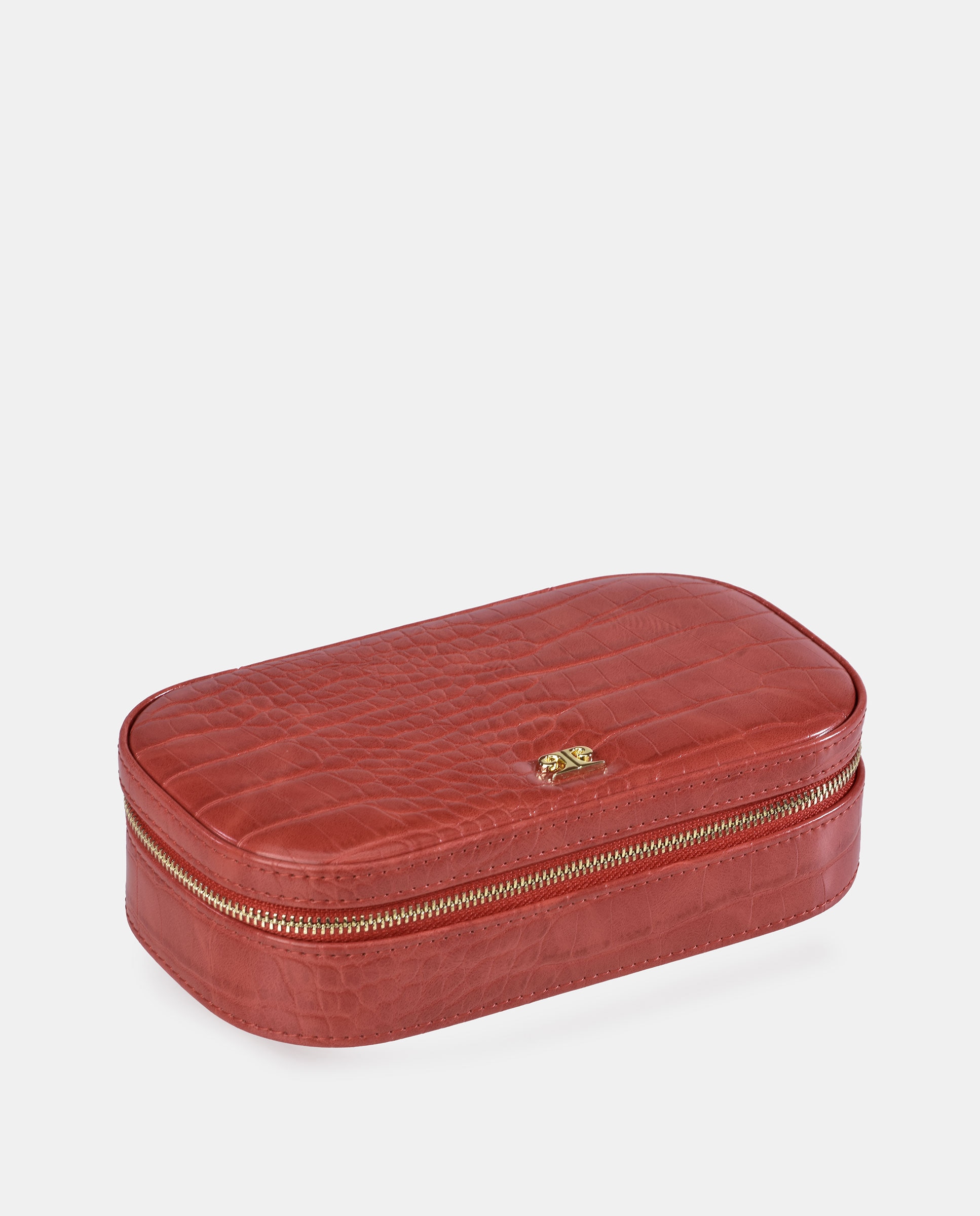 Joyero de viaje Pierre Cardin con cremallera en P.U. - Rojo Rojo-2