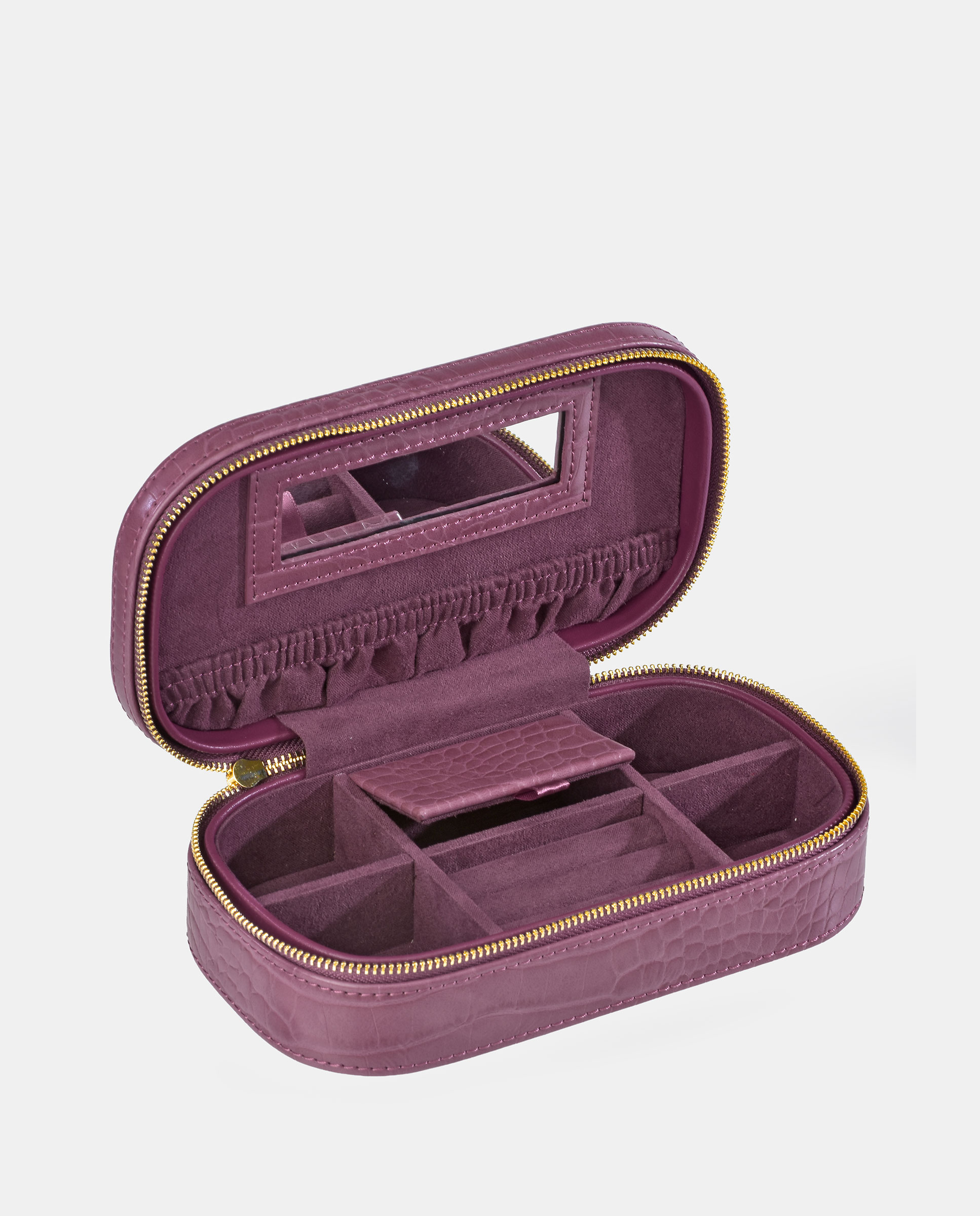 Joyero de viaje Pierre Cardin con cremallera en P.U. - Berenjena Berenjena-3
