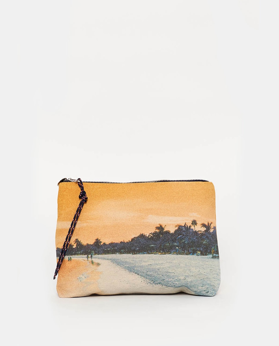 Imagem 0 de Mala Pouch Varadero com Estampado, Fecho de Correr e em Algodão - Multicolor