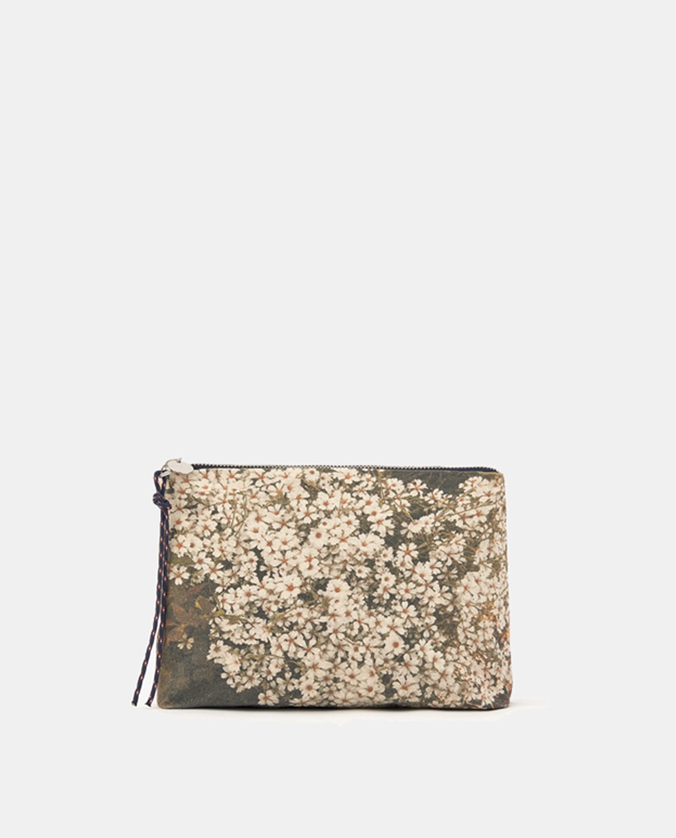 Mala Pouch Kolkwitzia com Estampado, Fecho de Correr e em Algodão - Multicolor Multicolor-1