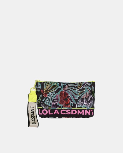 Imagem 0 de Nécessaire de Nylon com Estampado Floral e Detalhes Fluorescentes