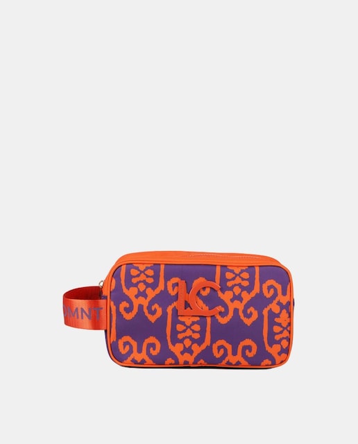 Imagem 0 de Nécessaire de Nylon com Estampado Arabesco - Lilás/Laranja
