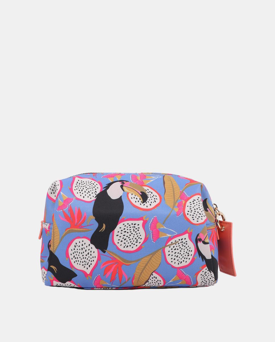 Nécessaire de Nylon Estampado - Multicolor Azul-claro-3