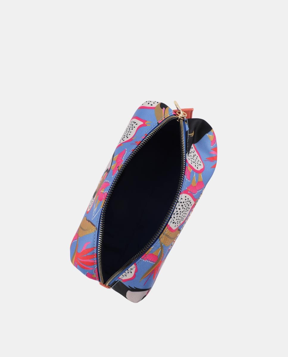 Nécessaire de Nylon Estampado - Multicolor Azul-claro-4